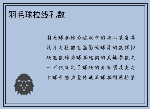 羽毛球拉线孔数